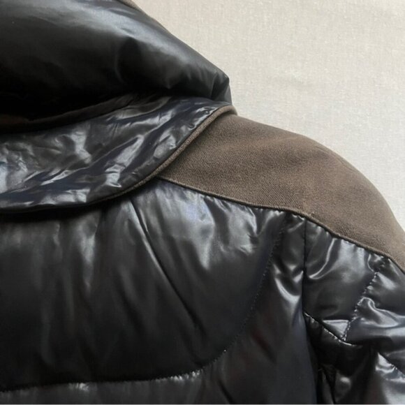 Time Duck Feather Down Puffer Jacket Mid Length Black Size M - Picture 5 of 13